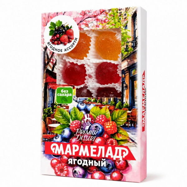 Мармелад ягодный без сахара 200г