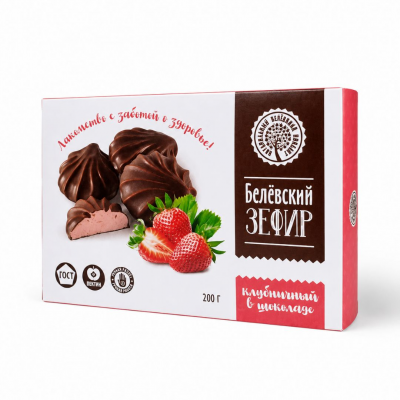 Белёвский зефир "Клубника в шоколаде" 200г